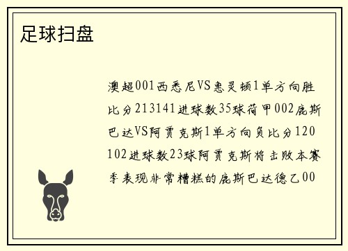 足球扫盘
